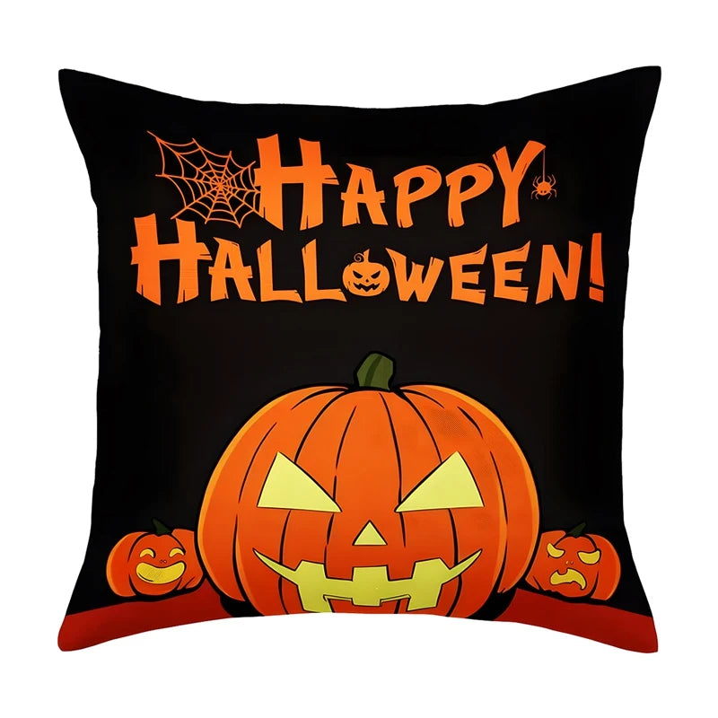 Halloween Pumpkin Ghost Pillowcase Happy Halloween Party Decorations For Home 2024 Trick or Treat Spider Bat Cat Pillow Covers - Charlie Dolly
