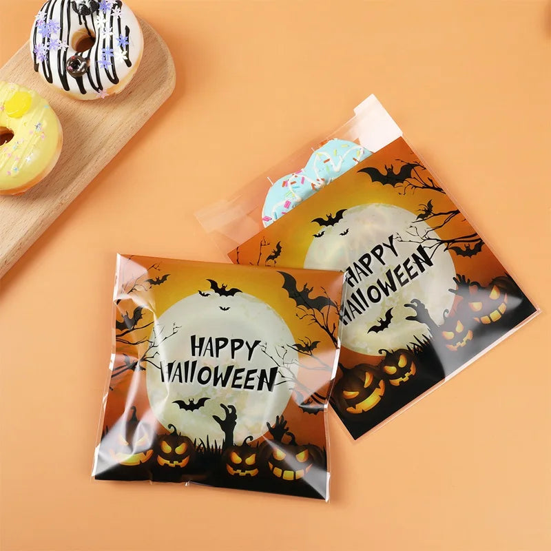 50PCS Halloween Candy Bags Halloween Party Decorations For Home 2024 Packaging Bag Pumpkin Party Ghost Halloween Decor Supplies - Charlie Dolly