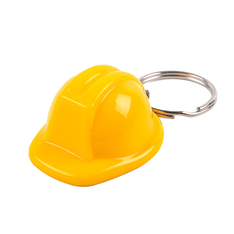 Helmet Hard Hat Keychain Holiday Creative Safety Helmet Keying Jewelry Gift Plastic 3D Helmet Keychain