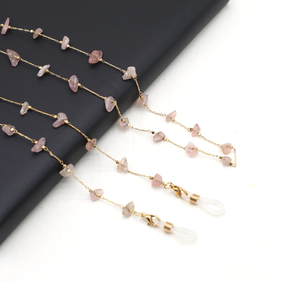 Natural Crystal Glasses Chain Trendy Quartzs Eyeglasses Chains for Women Men Glasses Mask Accessories Wholesale Length 80cm