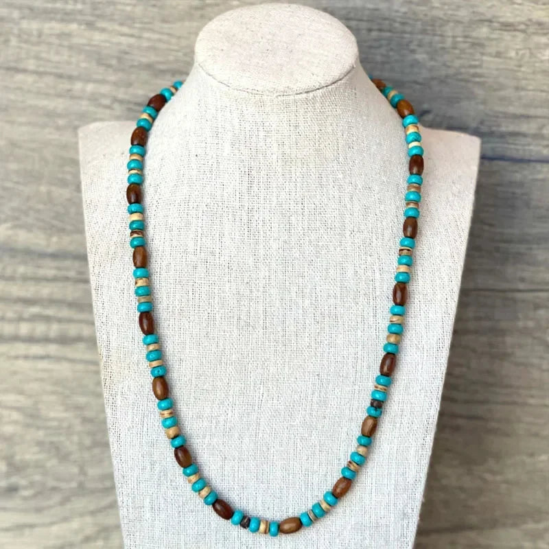 White Puka Shell Surf Boho Necklace