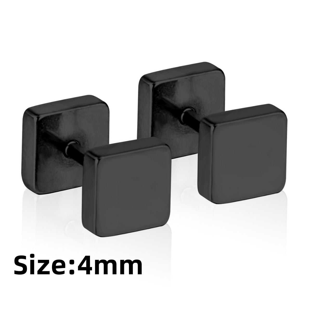 LUXUKISSKIDS Roman Numerals Men's Earrings Gothic Black Studs Steel Korean Fashion For Women 2023 Trendy Punk CZ Hiphop Piercing - Charlie Dolly