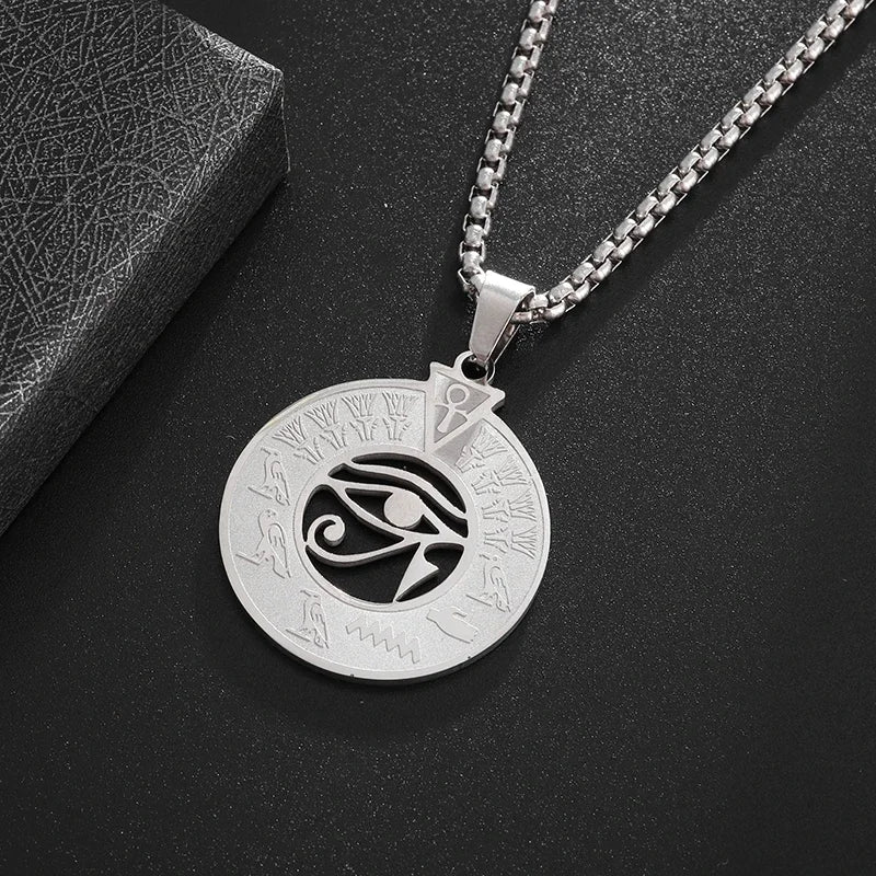 Eye of Horus Evil Eye Pendant Necklace, Ancient Egyptian Protection Amulet