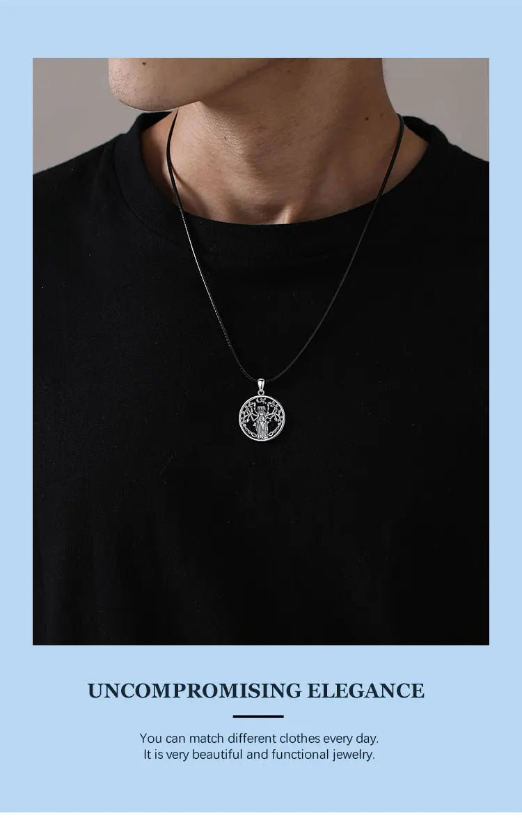 Triple Moon Goddess Hecate Amulet Necklace, S925 Sterling Silver