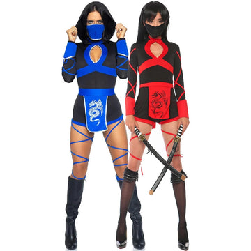 Women Sexy Ninja Costume Anime Dragon Samurai Ninja Cosplay Jumpsuit Uniform Sexy Suit Female Adult Halloween costume - Charlie Dolly