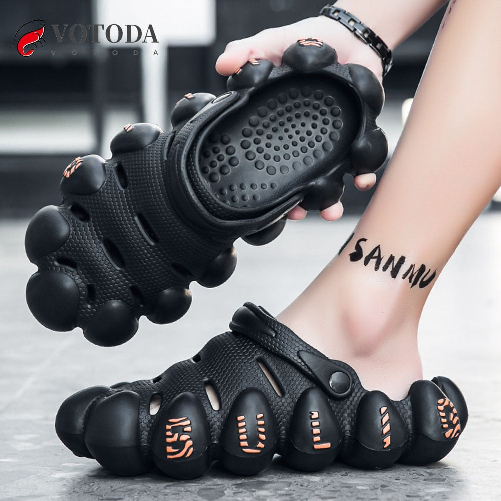 Summer Men Sneakers Slippers Bubble Slides Soft EVA Thick Sole Sandals Fashion Outdoors Hollow Clogs Women Man Beach Shoes
