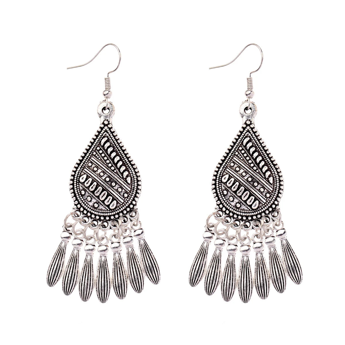 Afghan Silver Plated Ethnic Earrings Jewelry