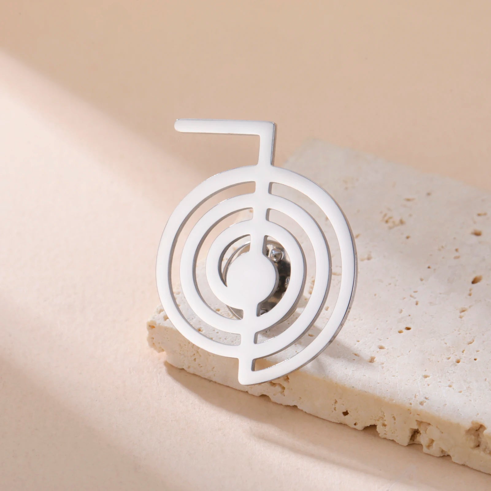 Cho Ku Rei Reiki Symbol Brooch Pin, Sacred Energy Amulet Accessory
