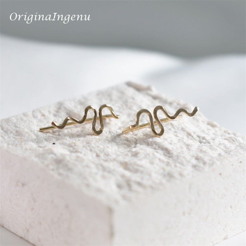 925 Silver Ear Climber Earrings Handmade Jewelry Gold Filled Jewelry Punk Oorbellen Boho Minimalist Piercing Earrings