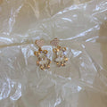 Pearl Rhinestone Bear Love Earrings Female Exquisite Small Earrings Korea Simple Cute Earrings Female Party Beautiful Jewelry - Charlie Dolly