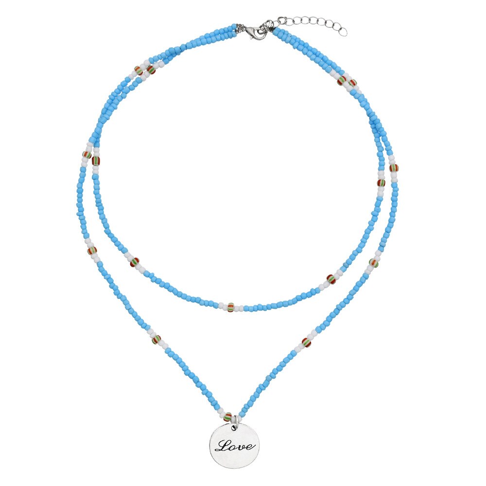 Handmade Beaded Shell Pendant Necklace Pearl Flower Clavicle Chain Vintage Turquoise Choker Necklace Jewelry for Women Gifts