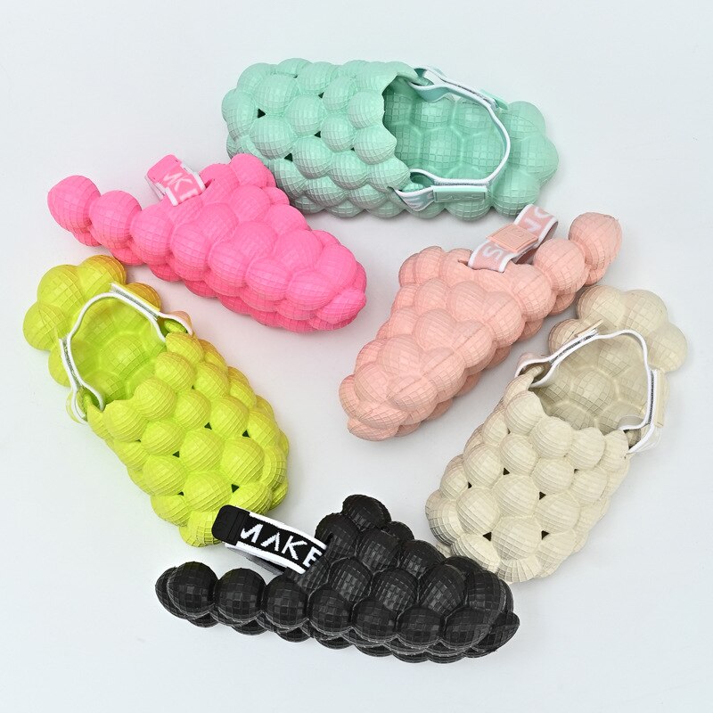 Comwarm Toddler Children Bubble Slippers Kids Summer Sandals Outdoor Leisure Beach Slides Boys Girls Closed Toe Home Shoes