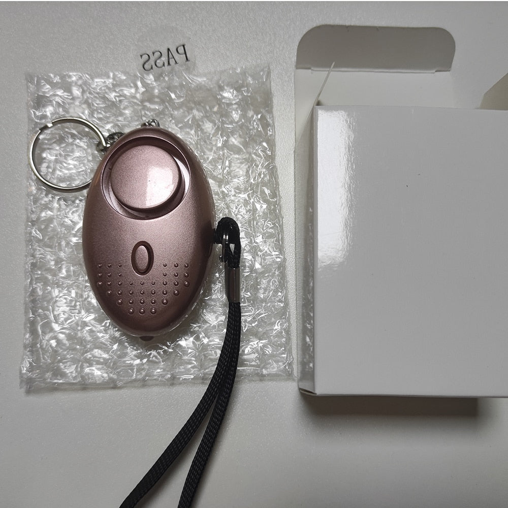Portable Self Defense 130dB Anti Aggression Personal Security Alarm Keychain LED Lights Emergency Safety For Women