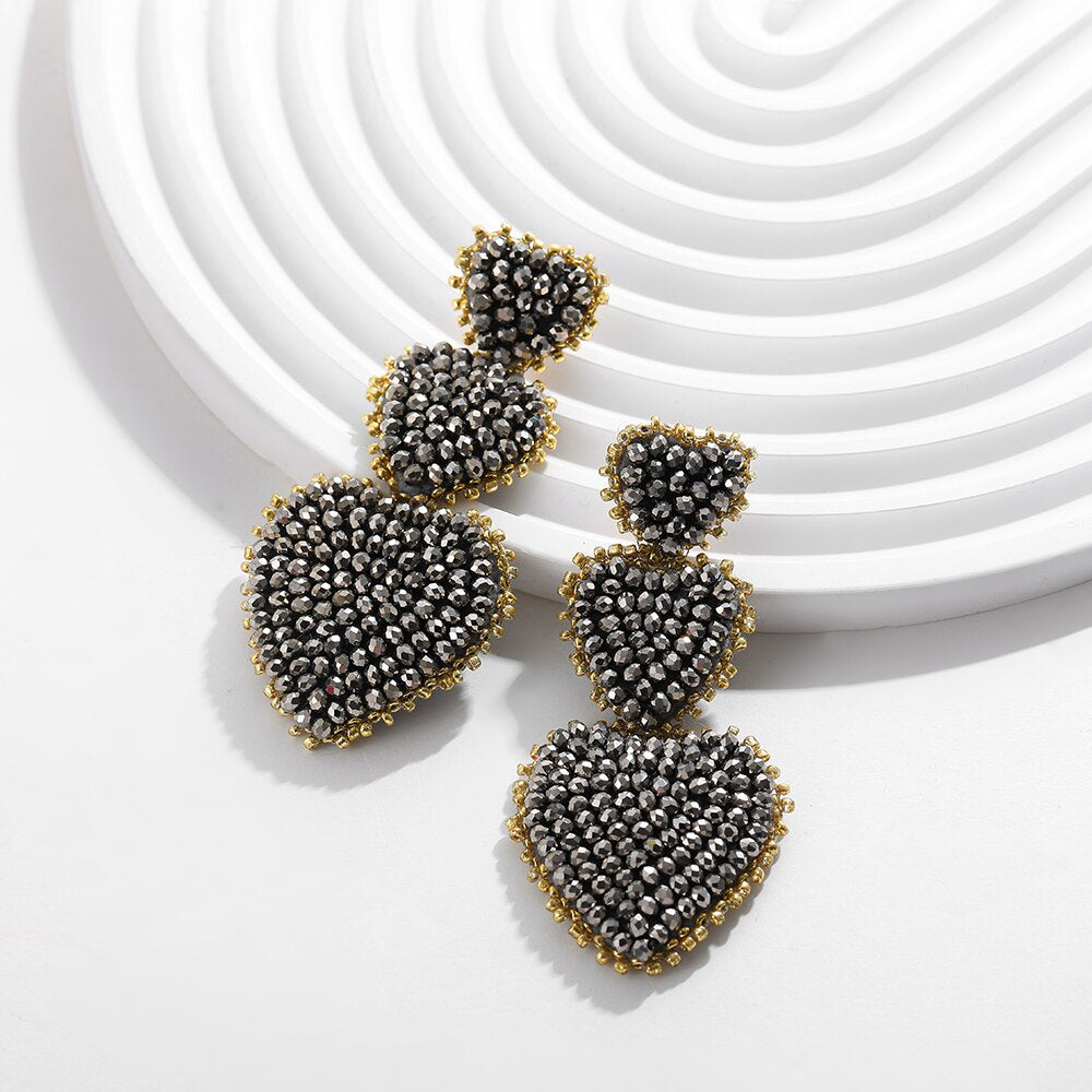 Bohemia Colorful Seed Beads evil eye Flower Drop Earrings For Women Handmade Tassel swan Statement Dangle Earrings Jewelry