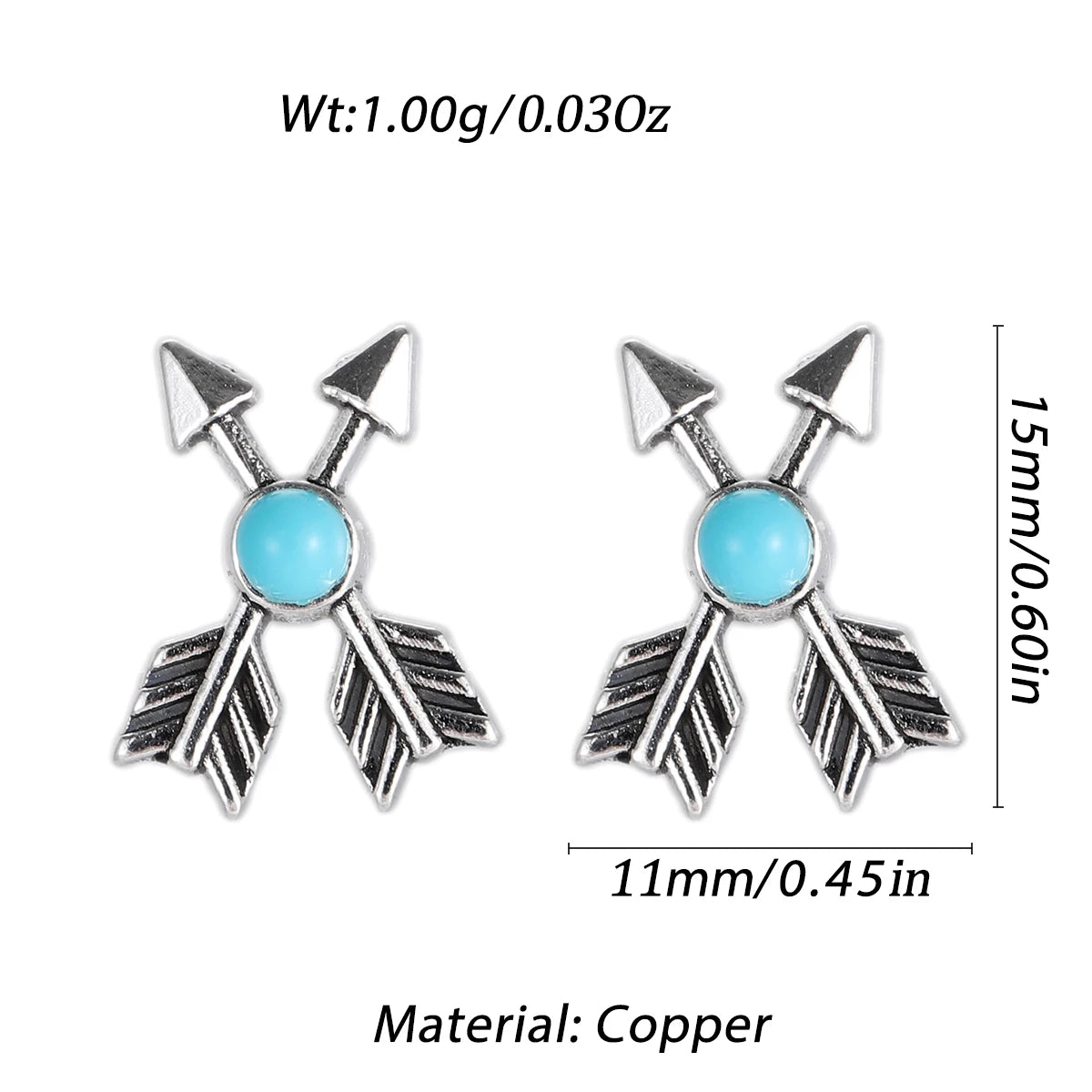 Turquoise Arrow Triangle Mini Stud Earrings Jewelry