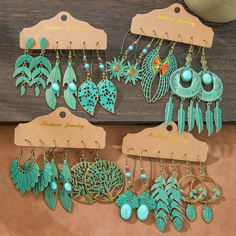 Antique Round Vintage Drop Earrings Jewelry