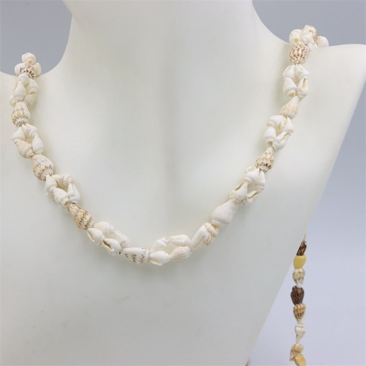 Trendy Fashion Jewelry Natural Sea Snail Shape Shell Beads Making Long Necklace Sweater Design For Women Party Gift Accessories