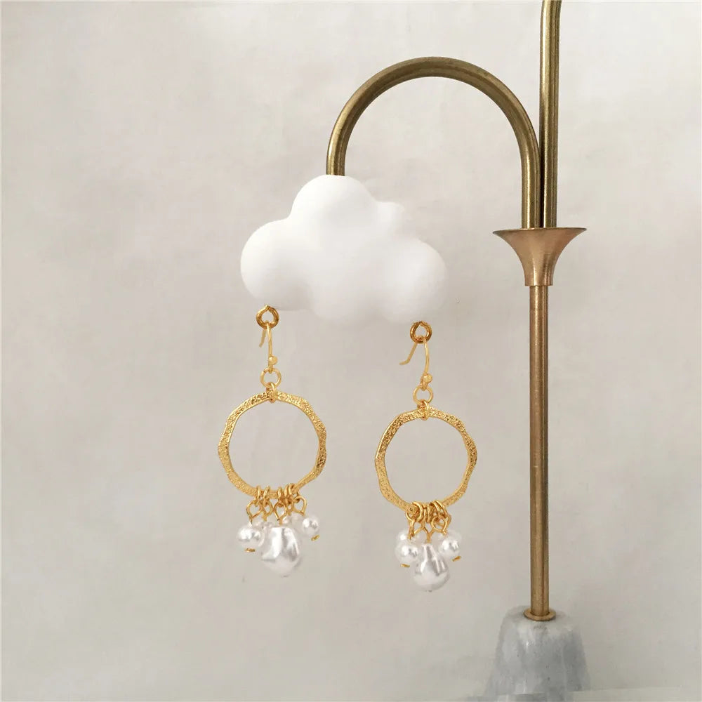 Irregular Pearl Ear Clip Earrings Jewelry