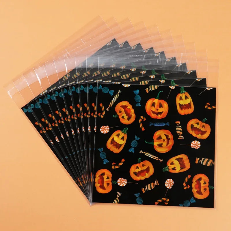 50PCS Halloween Candy Bags Halloween Party Decorations For Home 2024 Packaging Bag Pumpkin Party Ghost Halloween Decor Supplies - Charlie Dolly