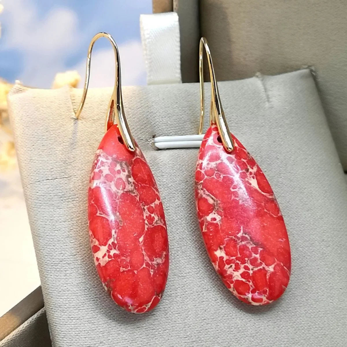 Bohemian Emperor Stone Droplet Pendant Earrings Natural Stone Jewelry Earrings for Women Vintage Luxury Boho Earring Jewelry - Charlie Dolly