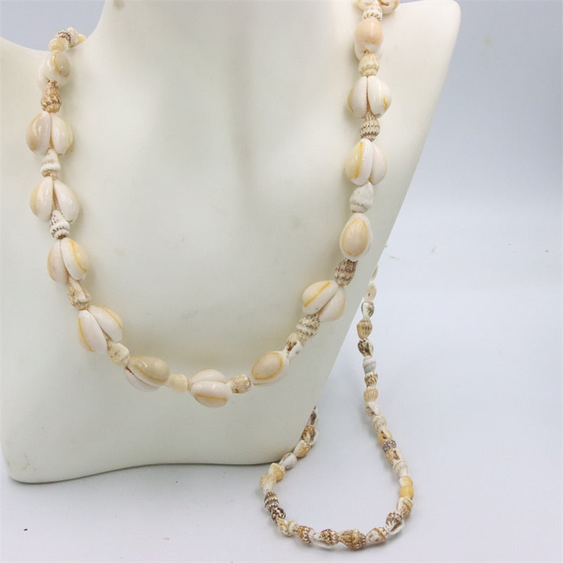 Trendy Fashion Jewelry Natural Sea Snail Shape Shell Beads Making Long Necklace Sweater Design For Women Party Gift Accessories