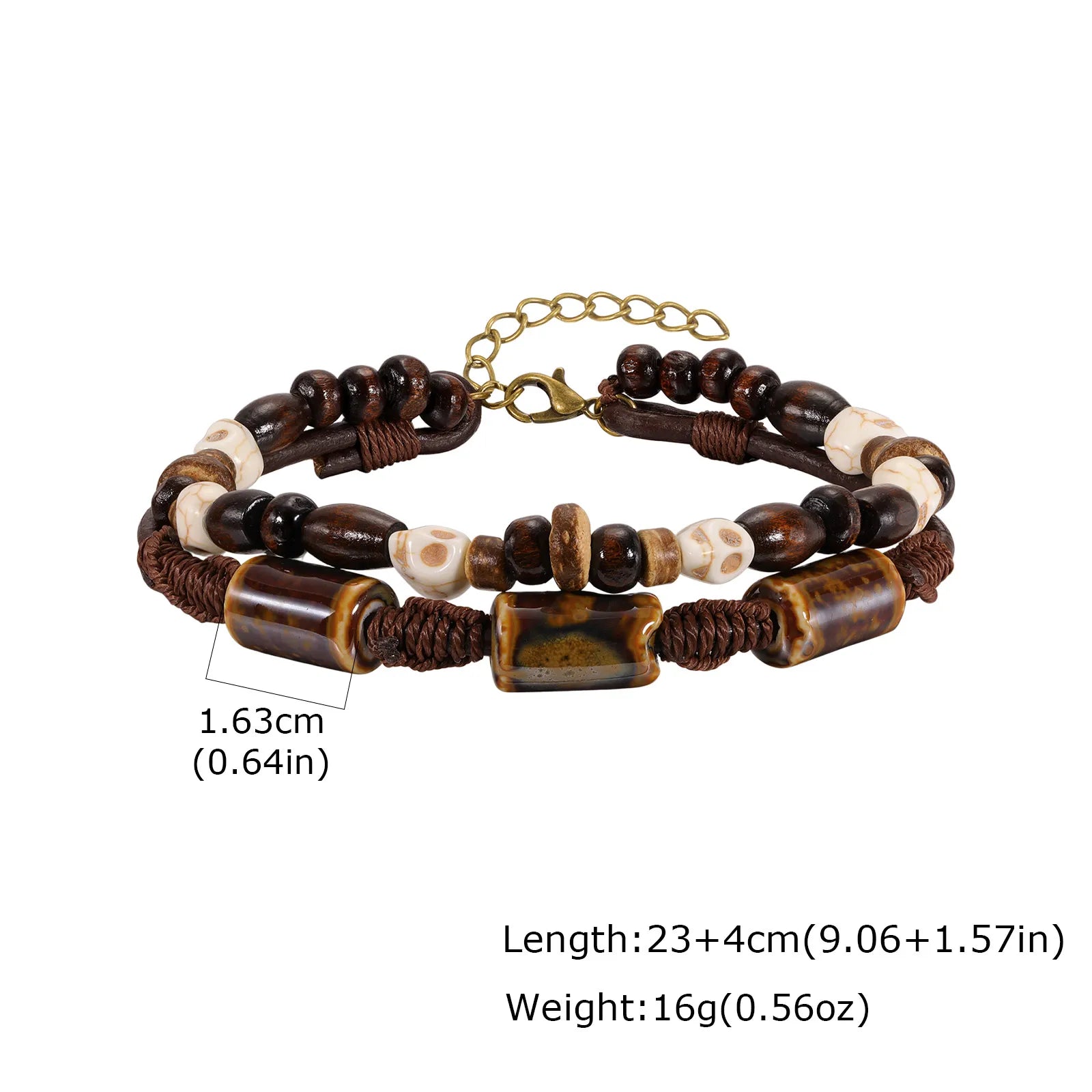 Cowrie Shell and Coconut Wood Bead Boho Anklet