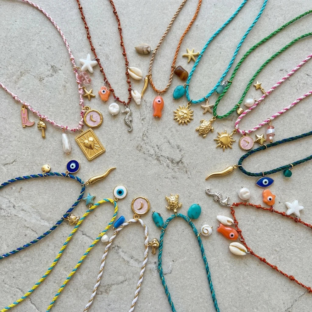 Colorful Bead Gold Plated Multi Strand Necklace Jewelry