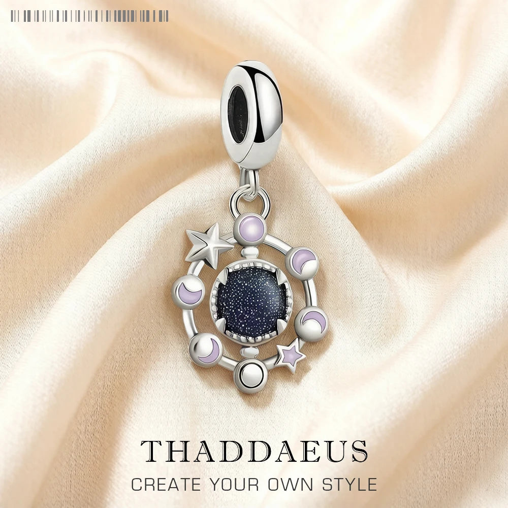Moon Phase Charm Pendant, Handmade Sterling Silver Celestial Jewelry