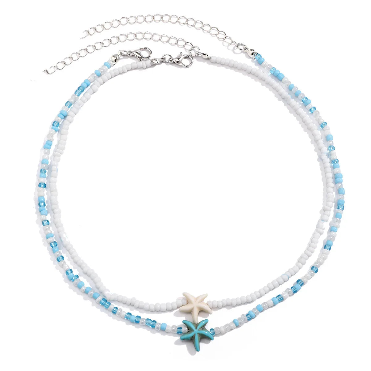 Tidepool Starfish and Turtle Beaded Boho Choker