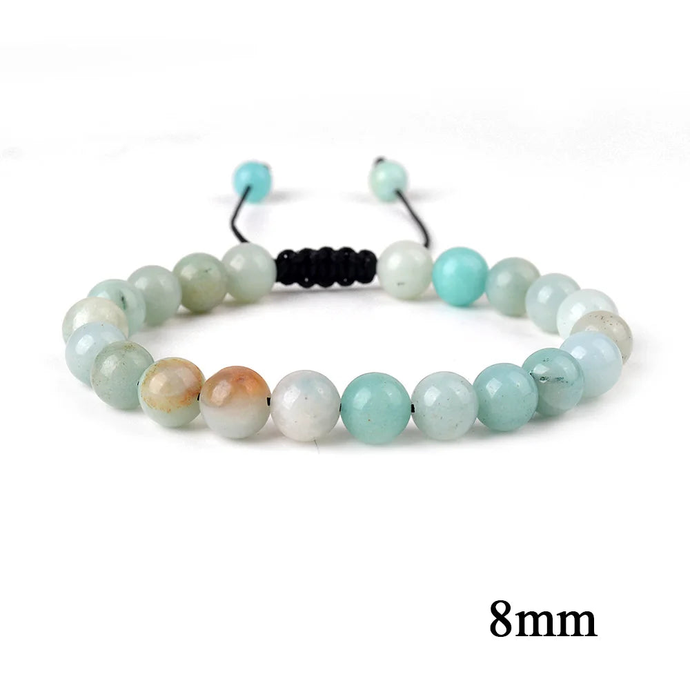 Natural Stone Beaded Bracelet — Tiger Eye, Agate & Lava
