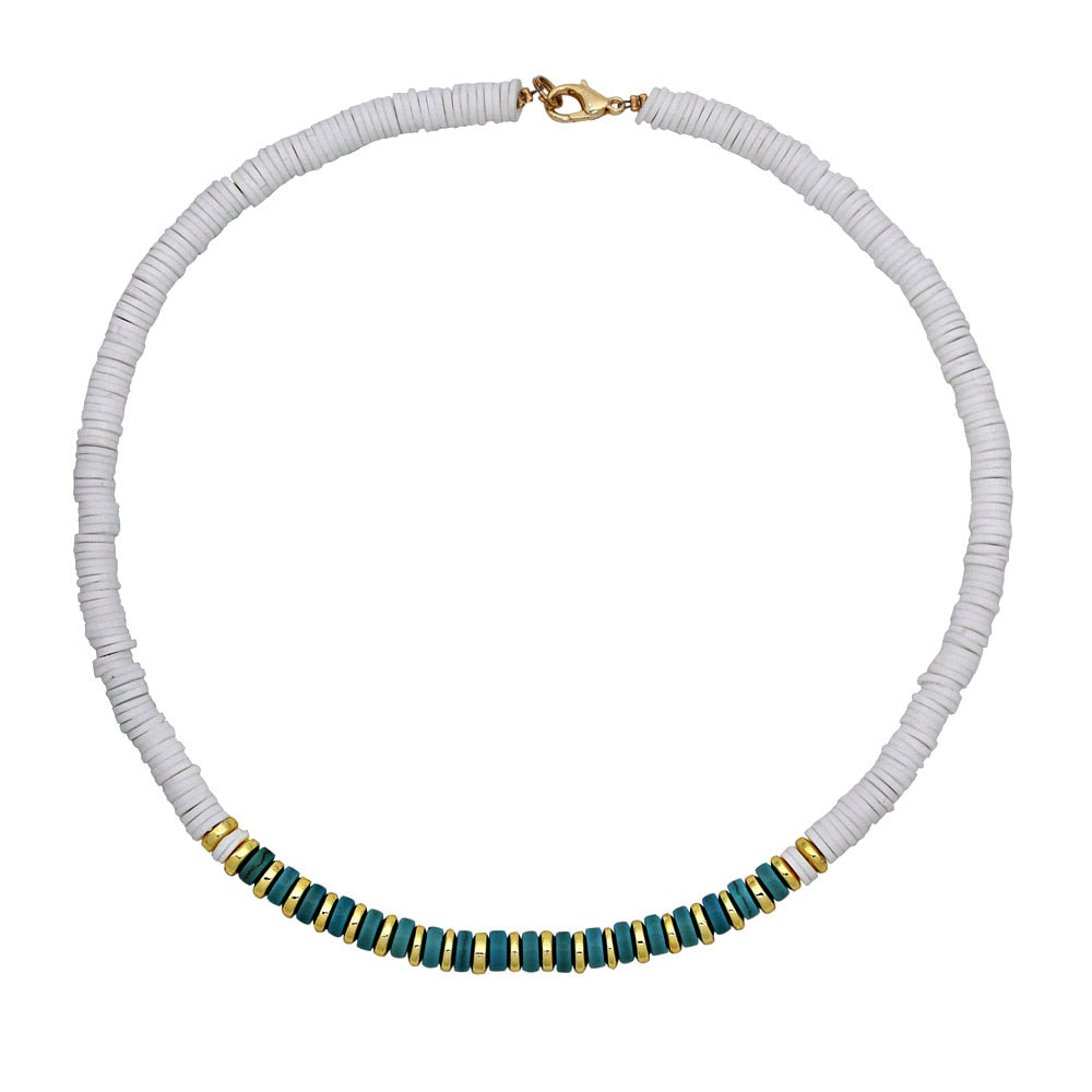 Fashion Soft Pottery Choker Necklace For Women Bohemian Colorful Clay Collar Shell Necklace Summer Beach Jewelry