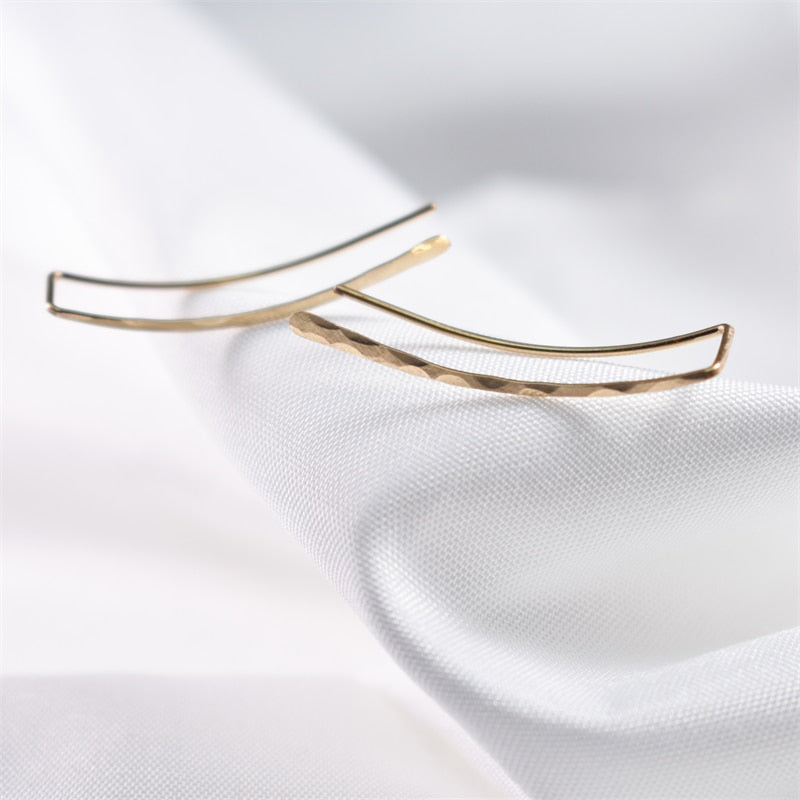 925 Silver Grillz Piercing Earrings Jewelry Ear Cuff Charm Handmade Hammered Gold Filled Brincos Earrings For Women Oorbellen - Charlie Dolly