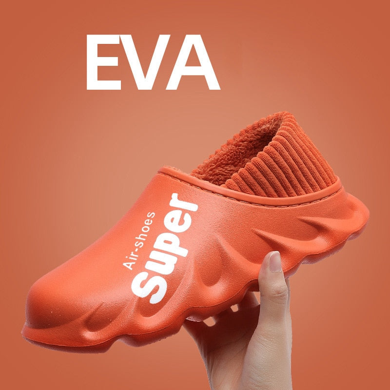 Winter Slippers Warm Men Shoes Waterproof Women Couples Non-Slip Plush Cotton Indoor Outdoor Kids Home Autumn Children