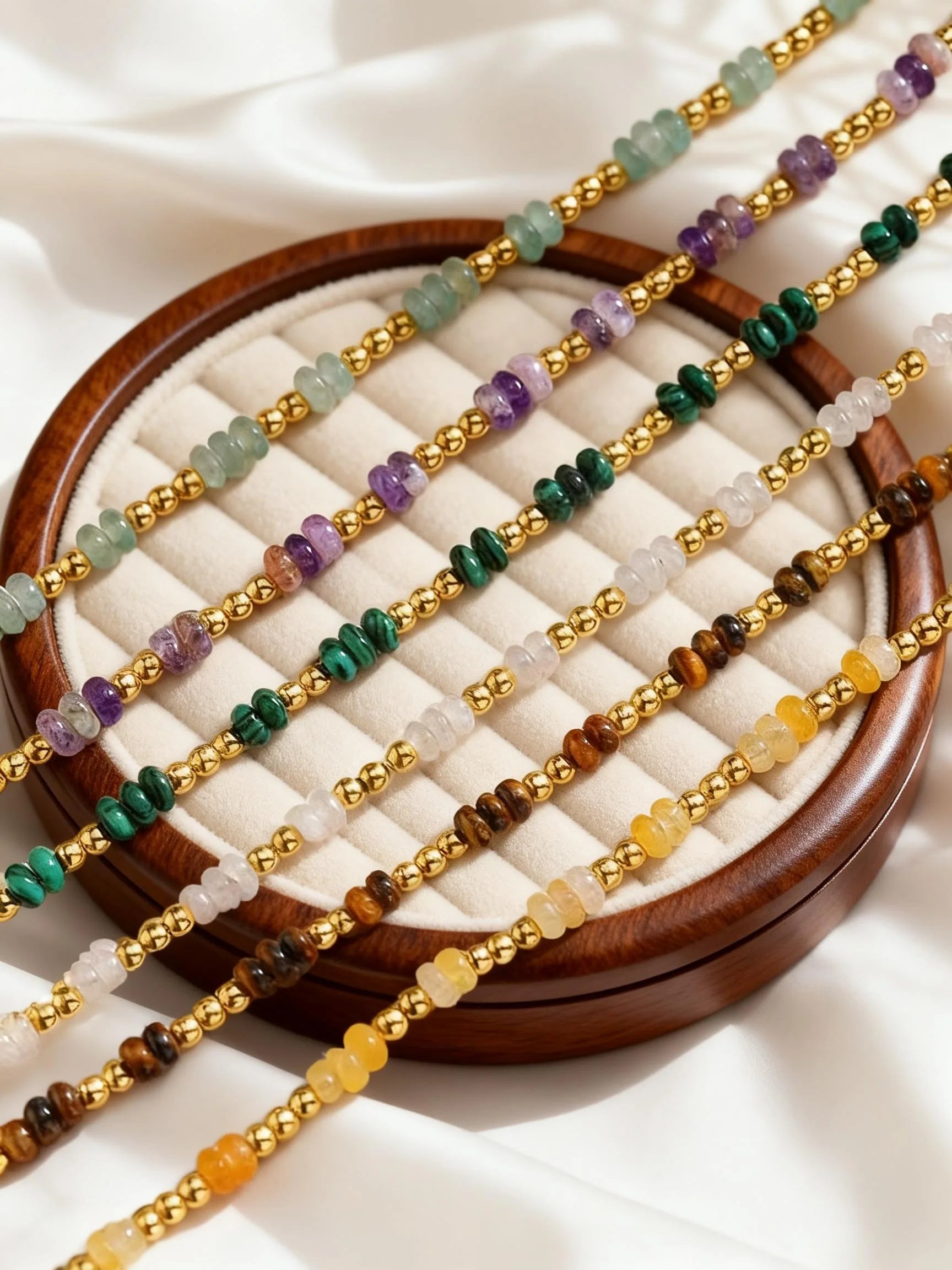 Boho Natural Stone Beaded Bracelet for Women Toggle Clasp Crystal Bead Chain Bracelet Chic Design Stainless Steel Jewelry Gift - Charlie Dolly