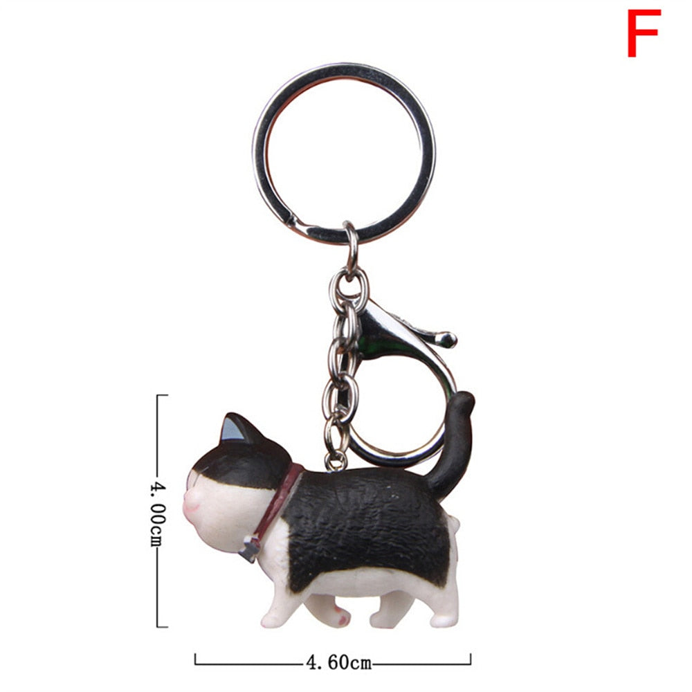 Cute Cat Animal Key Rings Kawaii Japan Kitten Car Keychain Bag Pendant Gift For Women Girls Pet Lovers Decoration