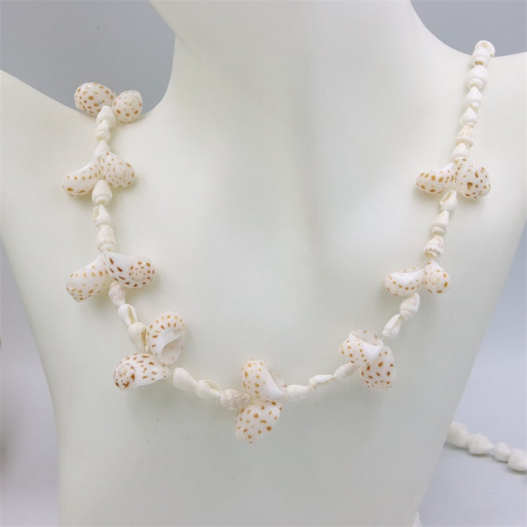 Trendy Fashion Jewelry Natural Sea Snail Shape Shell Beads Making Long Necklace Sweater Design For Women Party Gift Accessories