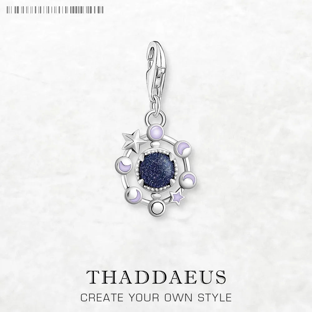Moon Phase Charm Pendant, Handmade Sterling Silver Celestial Jewelry