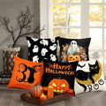 Halloween Pumpkin Ghost Pillowcase Happy Halloween Party Decorations For Home 2024 Trick or Treat Spider Bat Cat Pillow Covers - Charlie Dolly