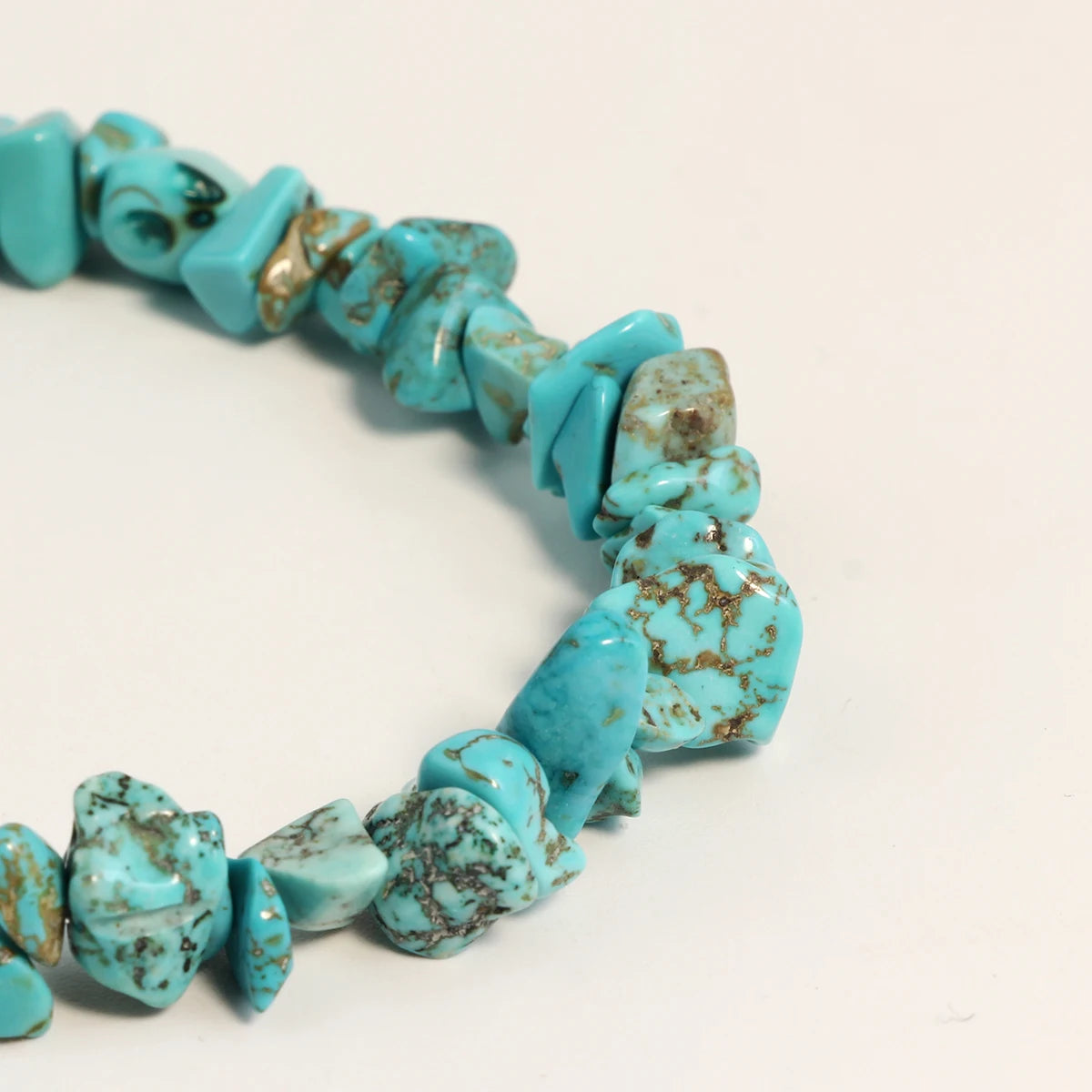 3PCS Natural Stone Turquoise Crushed Stone Necklace Bracelet Earrings Set Boho Unisex Fashion Summer Seaside Vacation Jewelry - Charlie Dolly