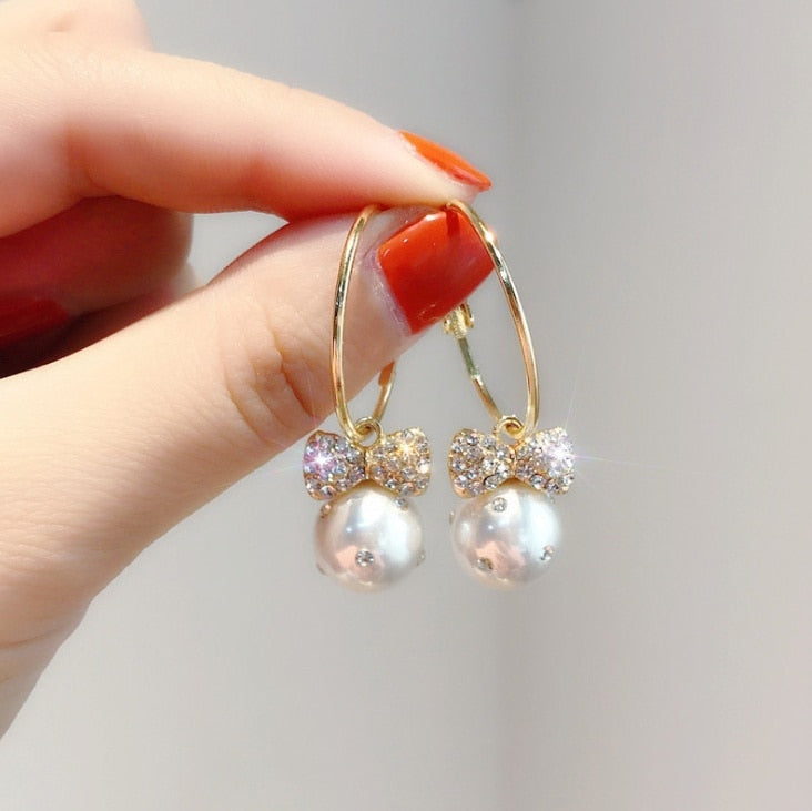 Starfish Shell Stud Earrings for Women Small Cute Earrings with Imitation Pearl Fashion Banquet Wedding Jewelry