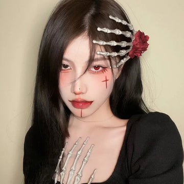 Skull Skeleton Hand Retro Rose Hair Clip Cos Hair Accessories Bone Hairpin Halloween Party Gifts For Women Hair Accessories - Charlie Dolly