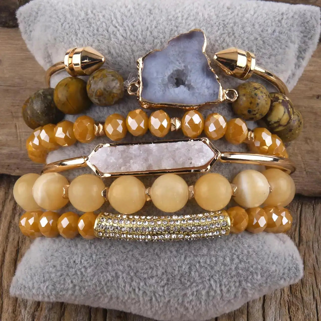 Fashion Boho Natural Stone Beaded Bracelet Jewelry Multi 6pc Stack Bracelet & Bangle Sets For Women Gift - Charlie Dolly