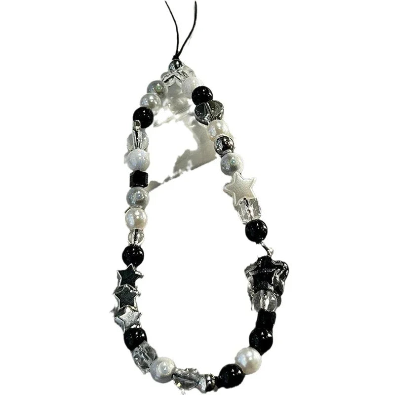 Korean Star and Pearl Beaded Phone Chain Lanyard