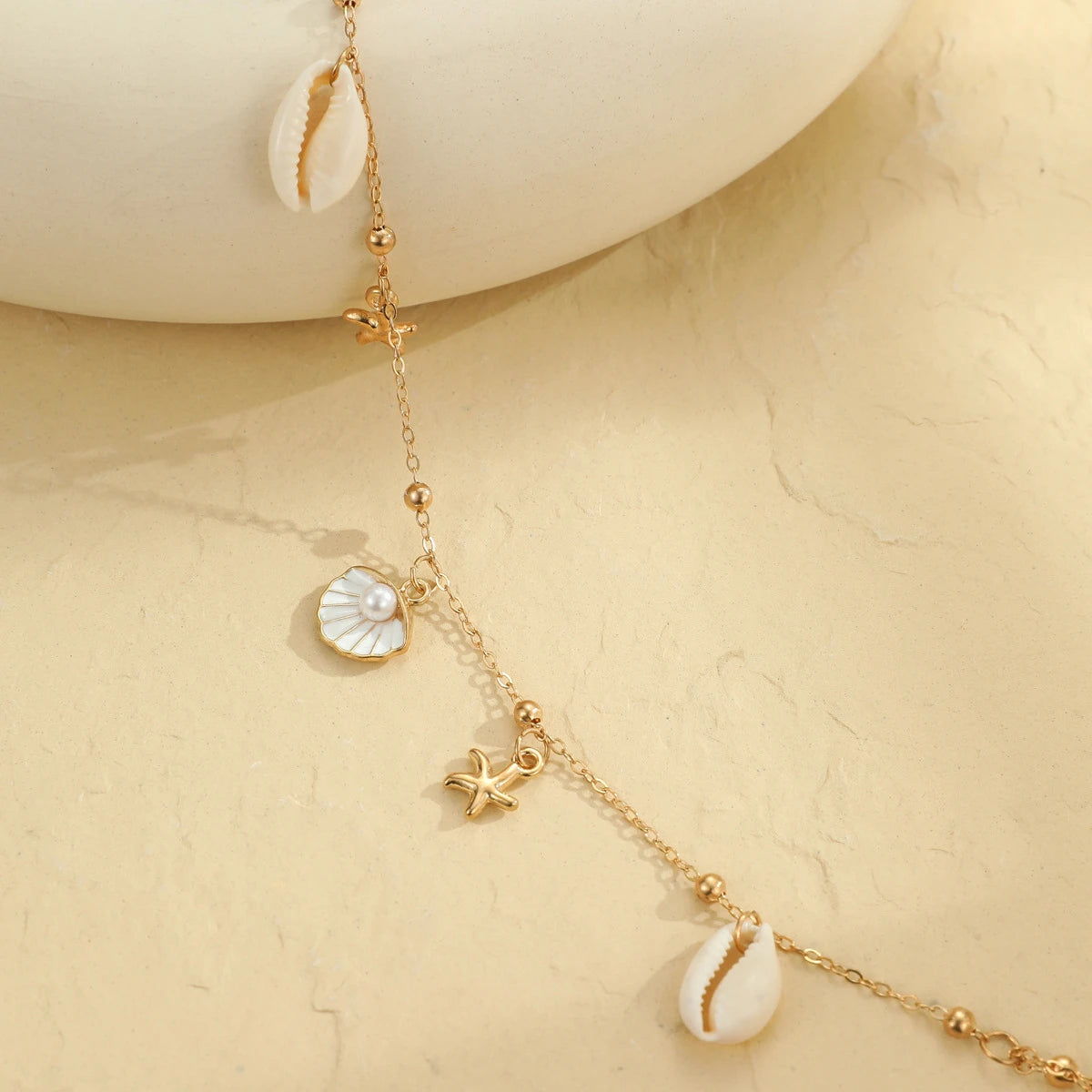 Seashell Starfish Layered Back Body Chain Necklace Jewelry