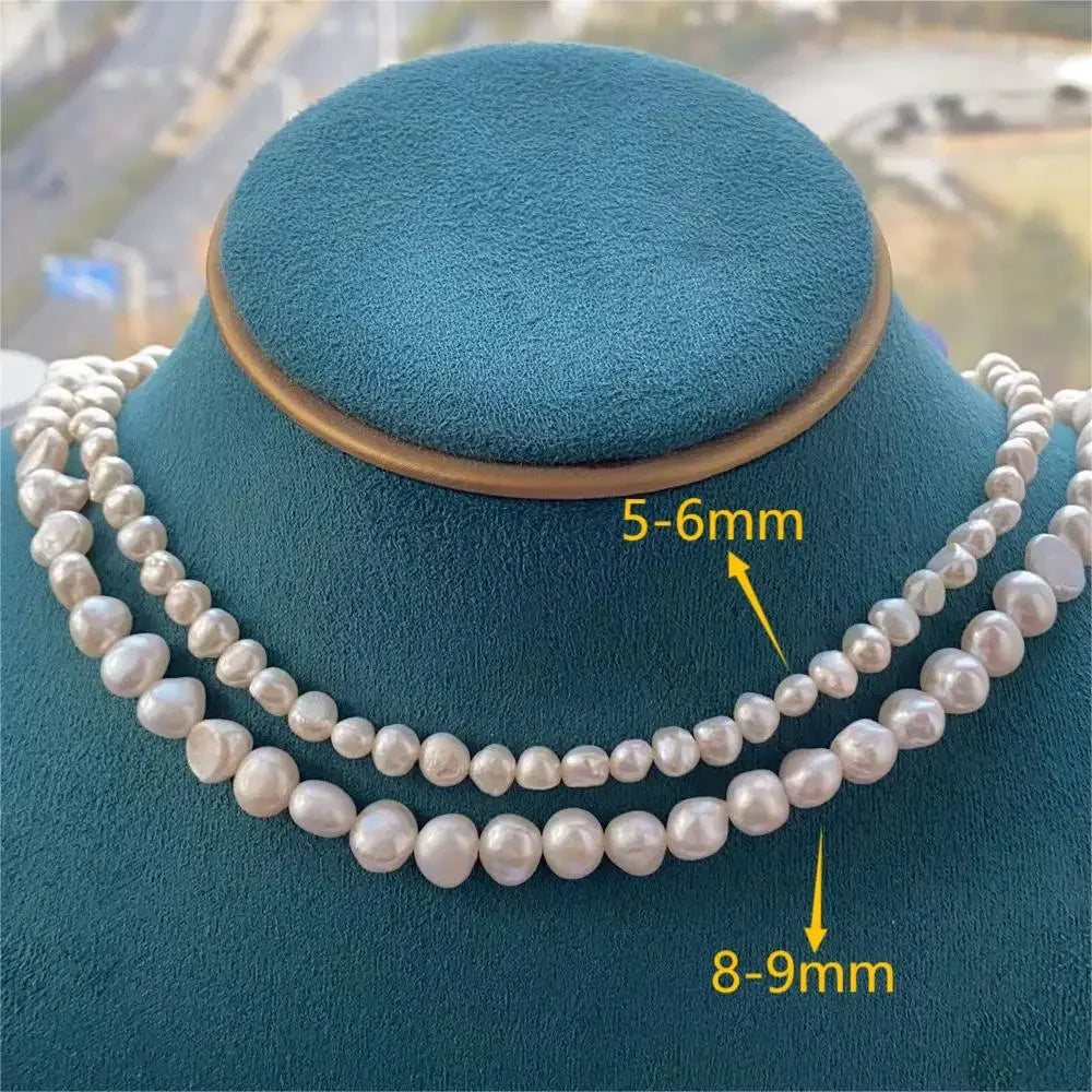 Natural Baroque Freshwater Pearl Boho Choker Necklace