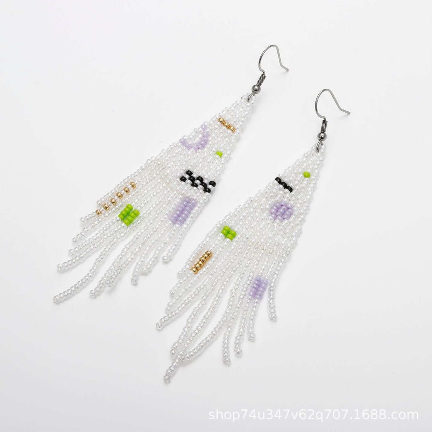 LIMAX Bohemian Earrings 2022 Beads Long Earrings Ethnic Style Drop Earings Fashion Jewelry Bijoux Femme Statement Earrings
