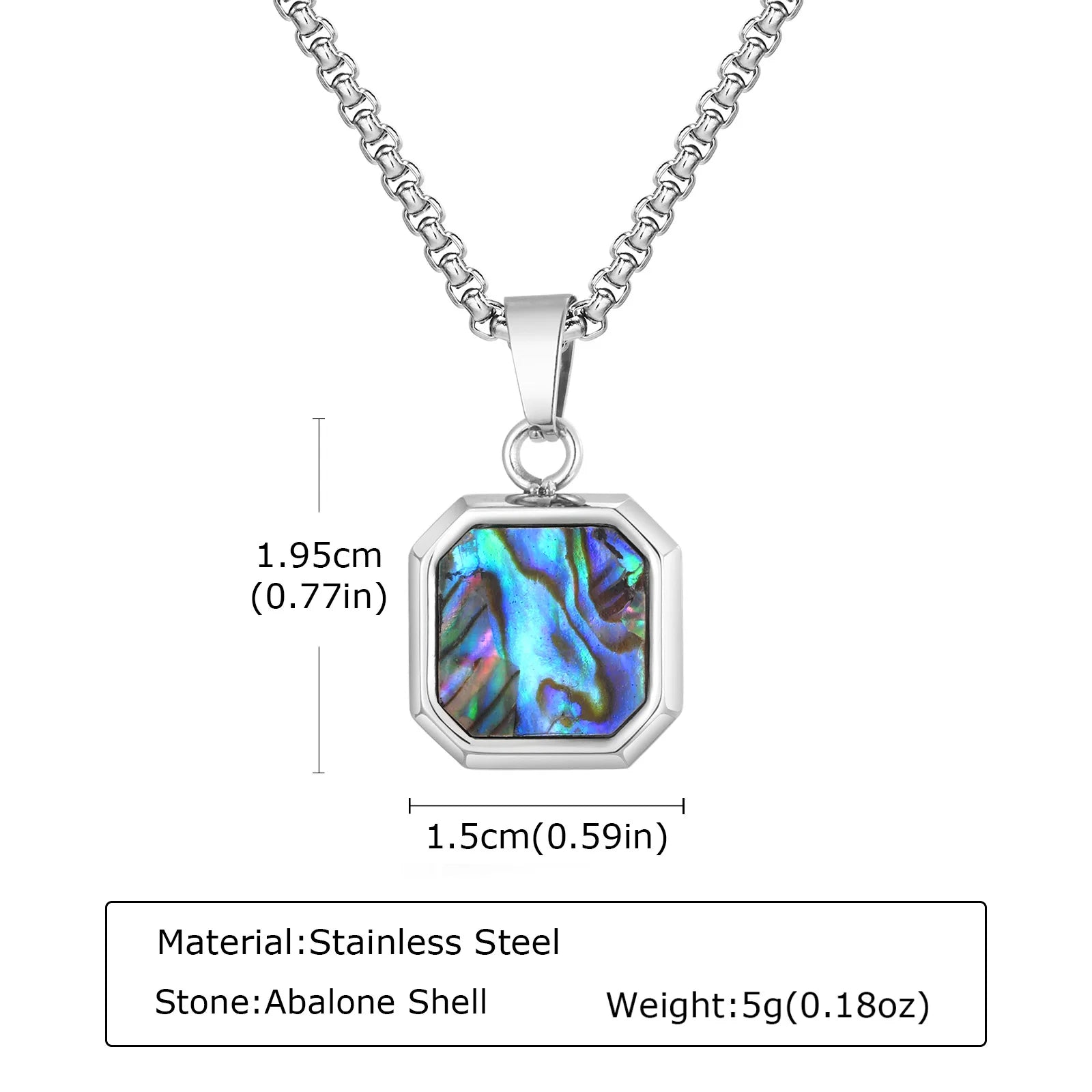 Natural Stone and Stainless Steel Hip Hop Pendant Necklace for Men
