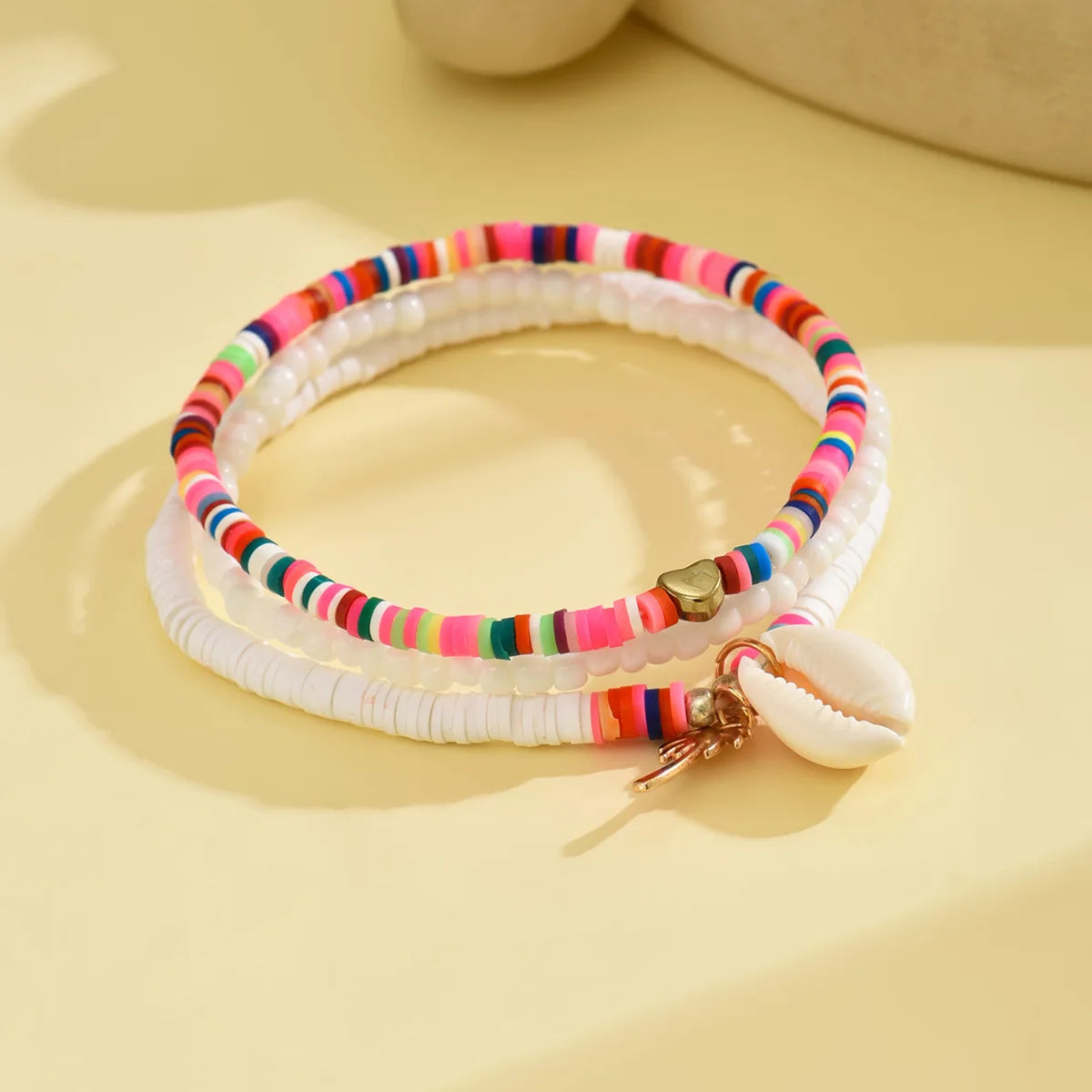 Ceramic Fish and Shell Woven Boho Anklet