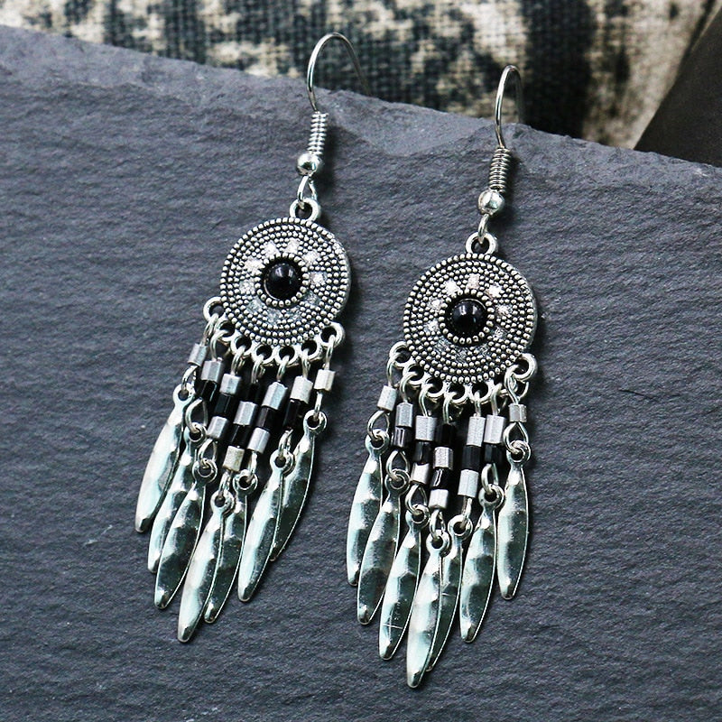 Exknl Big Long Drop Earrings for Women Geometric Bell Bohemian Cross Vintage Tassel Flower Earrings Fashion Jewelry Accessories