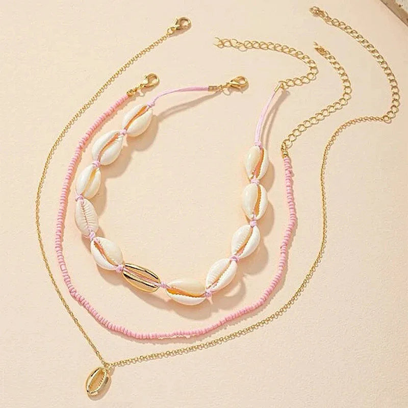 Beach Seashell and Starfish Handmade Beaded Boho Choker